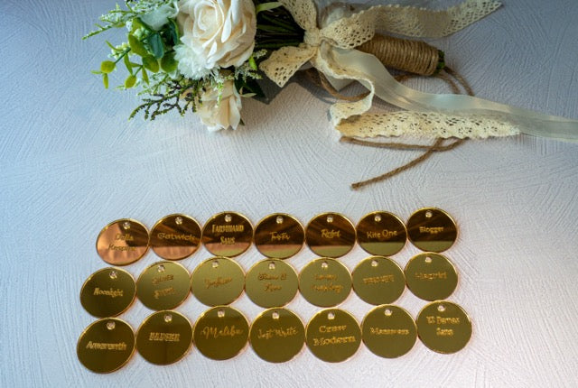 Personalized Wedding Charms | Mirrored Acrylic | Gold & Silver Options
