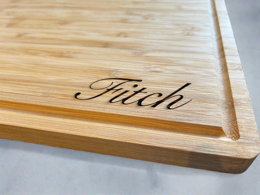 Personalized Charcuterie Board | Custom Family Name Engraving | Bamboo